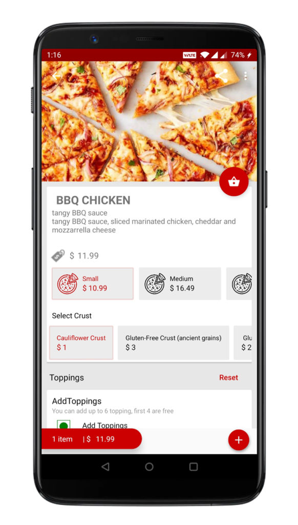 best free app builder for pizza delivery